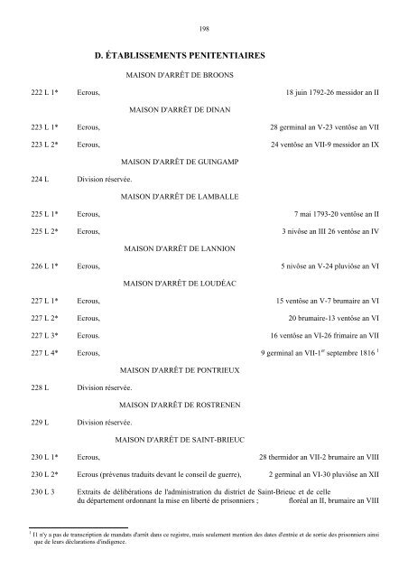 fonds judiciaires et pénitentiaires de la période révolutionnaire