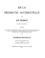 DE LA PRESBYTIE ACCIDENTELLE - Jean-Paul Marat