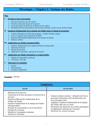 Statique des fluides - La physique-chimie en BCPST 1A au lycée ...
