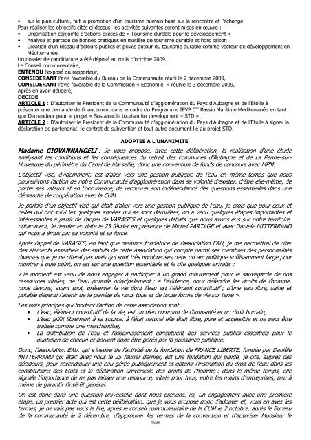 Séance du 14 décembre 2009 - Pays d'Aubagne et de l'Etoile