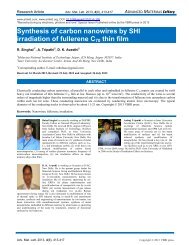 Synthesis of carbon nanowires by SHI irradiation of fullerene C70 ...