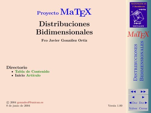 MaTEX Distribuciones Bidimensionales