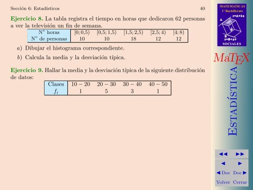 MaTEX Estad´ıstica Descriptiva