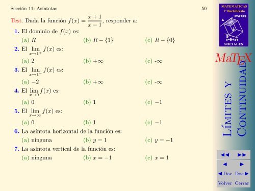 Límites y continuidad - Amolasmates