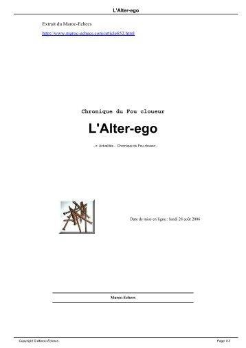 L'Alter-ego - Maroc-Echecs