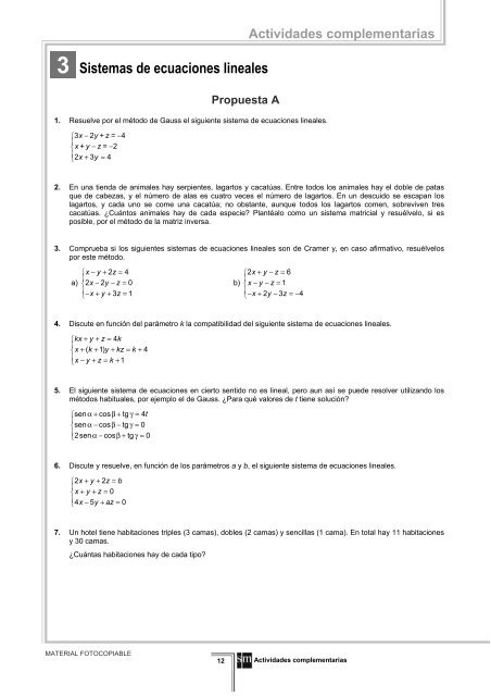 3 Sistemas de ecuaciones lineales - Amolasmates