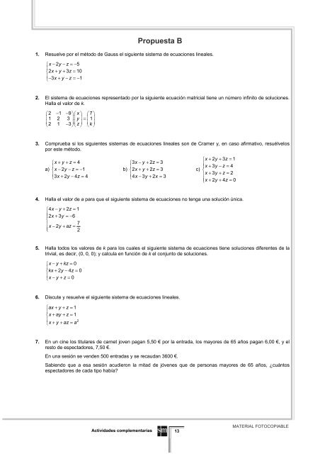 3 Sistemas de ecuaciones lineales - Amolasmates