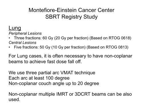 SBRT Treatment Planning: Practical Considerations