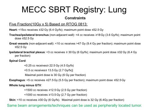 SBRT Treatment Planning: Practical Considerations