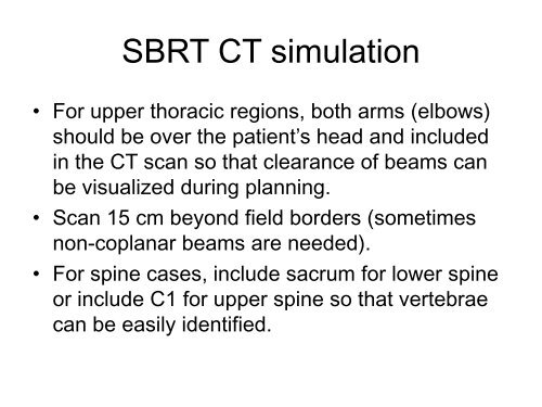 SBRT Treatment Planning: Practical Considerations