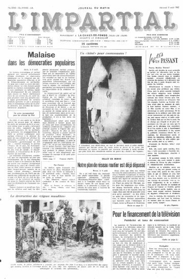 Malaise - Archives historiques | L'Express | L'Impartial