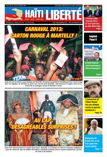 Carnaval 2013: Carton rouge à Martelly ! au Cap ... - Haiti Liberte
