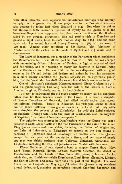 History of the Johnstones, 1191-1909, with ... - Electric Scotland