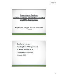 Acceptance Testing, Commissioning, Quality Assurance of VMAT ...