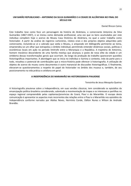 caderno de resumo ii simpósio de história do maranhão oitocentista