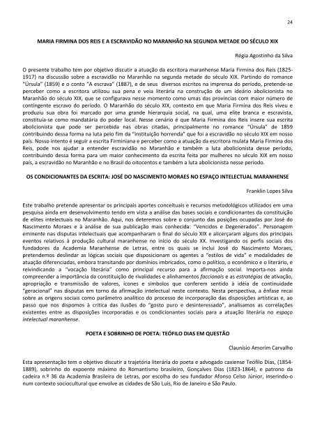 caderno de resumo ii simpósio de história do maranhão oitocentista