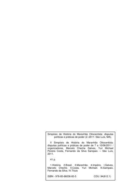 caderno de resumo ii simpósio de história do maranhão oitocentista