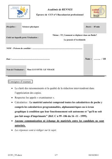 CCF1_T5 - Maths-sciences en Lycée Professionnel