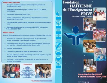 BROCHURE FOHNEP 07 - FONHEP - Fondation Haïtienne de l ...