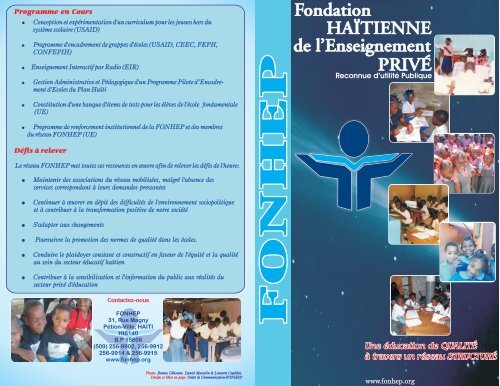 BROCHURE FOHNEP 07 - FONHEP - Fondation Haïtienne de l ...