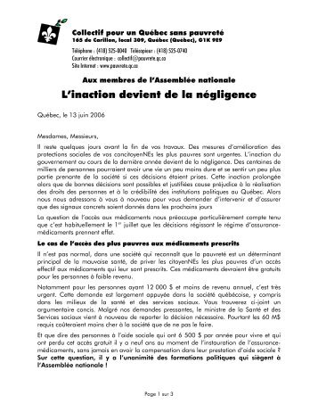 sur l'image pour consulter la lettre au membres de l'Assemblée ...