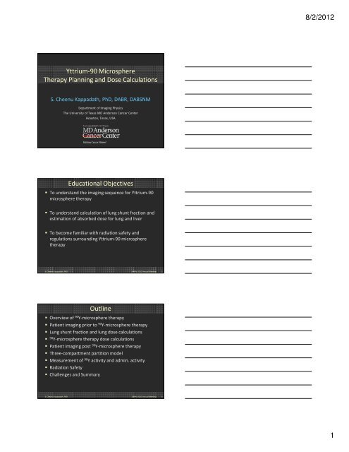 Yttrium-90 Microsphere Therapy Planning and Dose Calculations ...