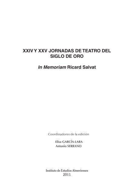 XXIV Y XXV JORNADAS DE TEATRO DEL SIGLO DE ORO In ...