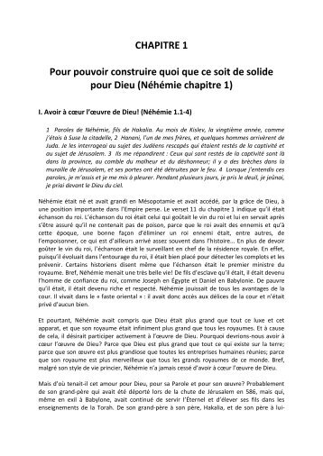 Chapitre 1 - Formation Biblique