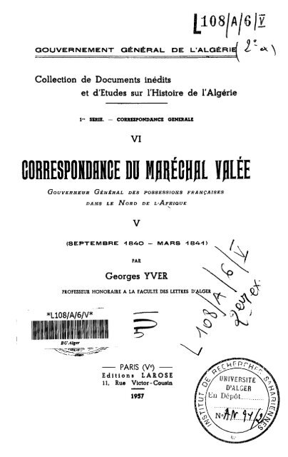 GOBBESPONDflHGE DU MARÉCHAL