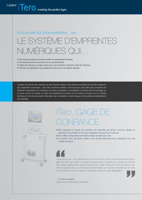 votre talent. notre technologie. l'ajustement parfait. - Dental Quality