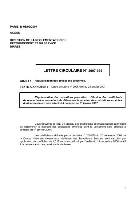 Lettre régularisation urssaf Lettre régularisation urssaf