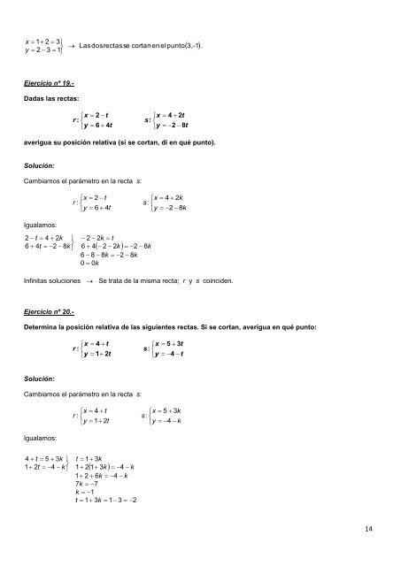 Geometría analítica - Amolasmates