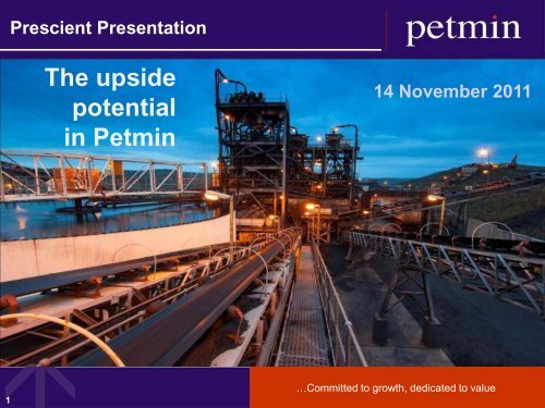 Prescient presentation - Petmin