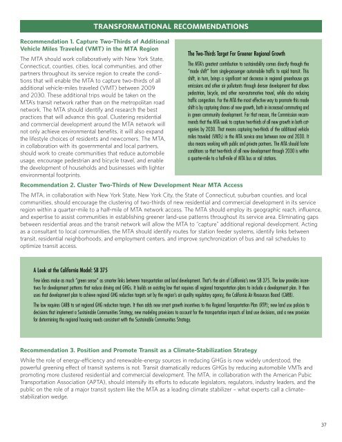 Greening Mass Transit & Metro Regions: The Final Report - MTA