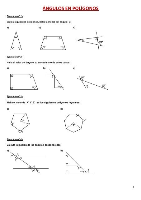 Ejercicios de problemas métricos I. - Amolasmates