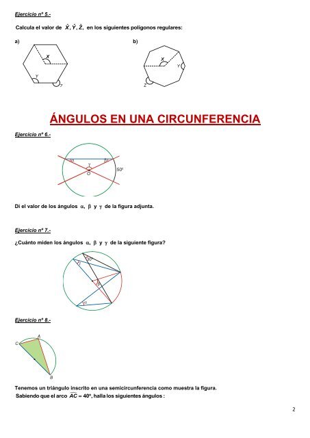 Ejercicios de problemas métricos I. - Amolasmates