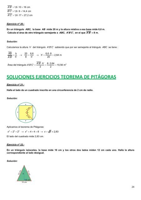 Ejercicios de problemas métricos I. - Amolasmates