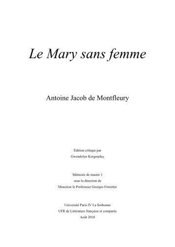 Montfleury, Mary sans femme - CRHT