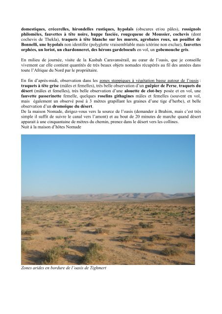 14 pages. Sud Maroc - LPO