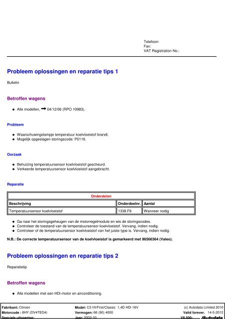 Probleem oplossingen en reparatie tips 1 Probleem oplossingen en ...