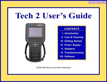 Tech 2 User's Guide - OTC