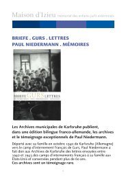 BRIEFE . GURS . LETTRES PAUL NIEDERMANN ... - Maison d'Izieu