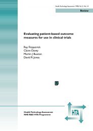 Evaluating Patient-Based Outcome Measures - NIHR Health ...