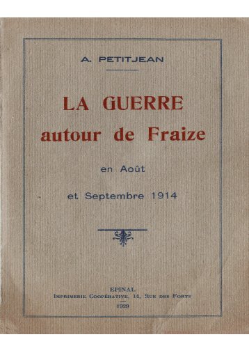 Curé Léon Petitjean - La guerre autour de Fraize (.pdf) - La Costelle