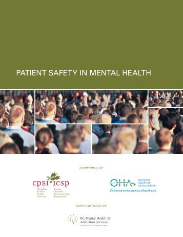 Patient safety in mental health - Canadian Patient Safety Institute ...