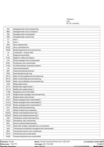 Telefoon: Fax: B.T.W. nummer: M7 Aanjagermotor airco/verwarming ...