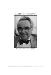 MARTIN DAVID KAMEN - American Philosophical Society