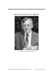 WILLIAM NELSON PARKER - American Philosophical Society