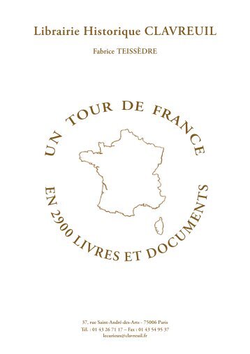 Télécharger le pdf du catalogue - Librairie historique Clavreuil