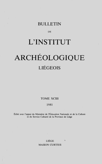 L'INSTITUT ARCHÉOLOGIQUE - Ialg.be